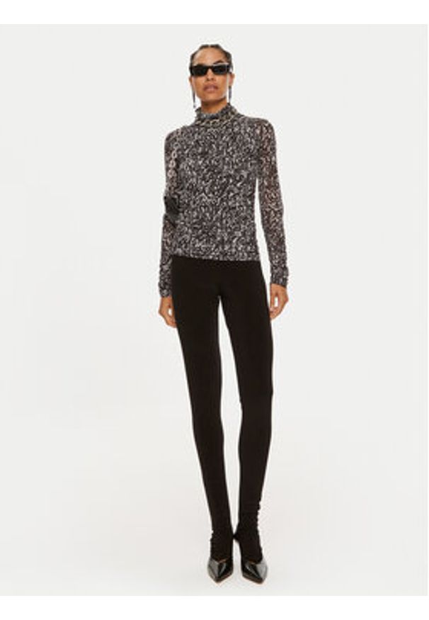Patrizia Pepe Bluzka 8M1621 J221-YA19 Czarny Slim Fit. Kolor: czarny. Materiał: syntetyk