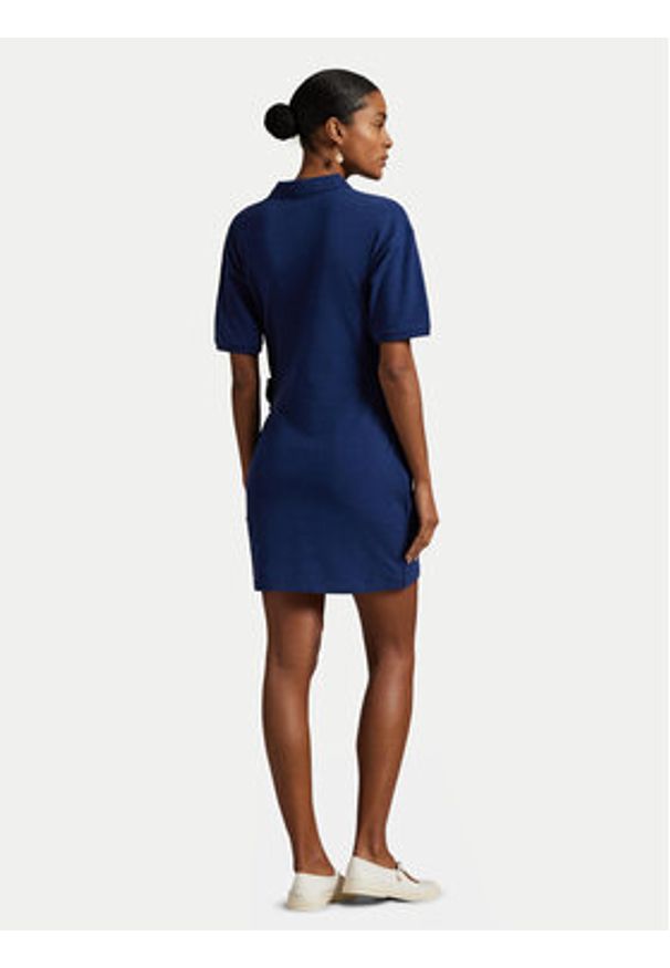 Polo Ralph Lauren Sukienka codzienna 211A88516001 Granatowy Straight Fit. Okazja: na co dzień. Typ kołnierza: polo. Kolor: niebieski. Materiał: bawełna. Typ sukienki: proste. Styl: casual