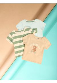 Sinsay - Koszulki 3 pack - kremowy. Kolor: kremowy #1