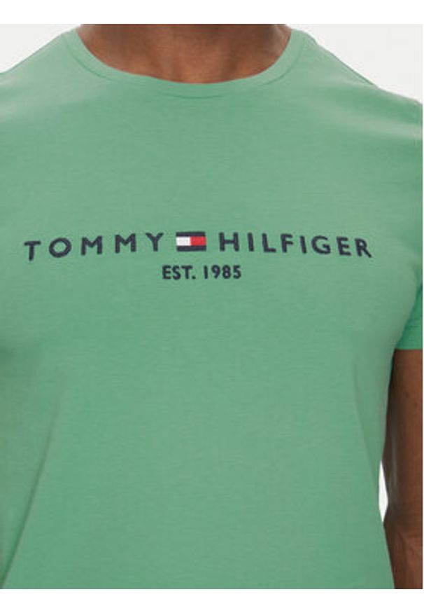 TOMMY HILFIGER - Tommy Hilfiger T-Shirt Logo MW0MW11797 Zielony Regular Fit. Kolor: zielony. Materiał: bawełna