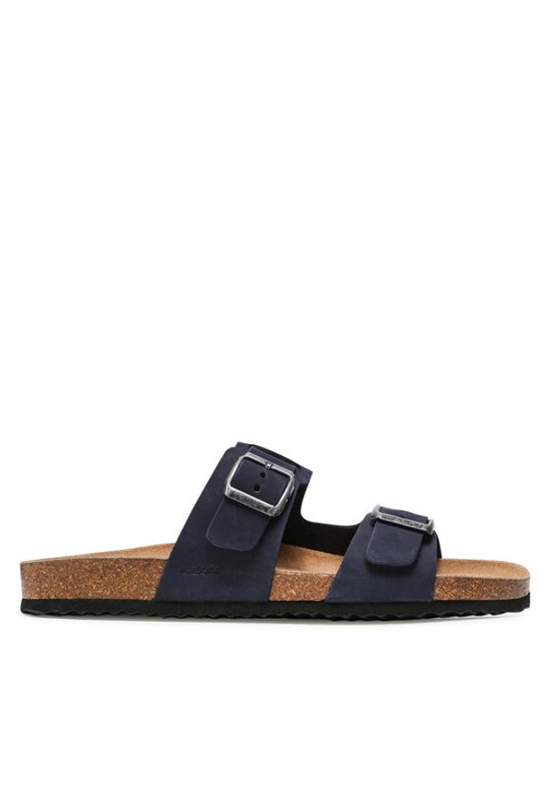 Geox Klapki U Sandal Ghita B U159VB 00032 C4002 Granatowy. Kolor: niebieski. Materiał: skóra, nubuk