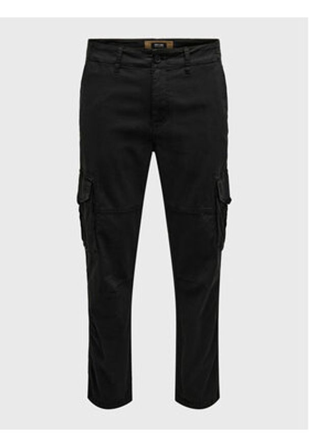 Only & Sons Spodnie materiałowe 22025431 Czarny Tapered Fit. Kolor: czarny. Materiał: bawełna