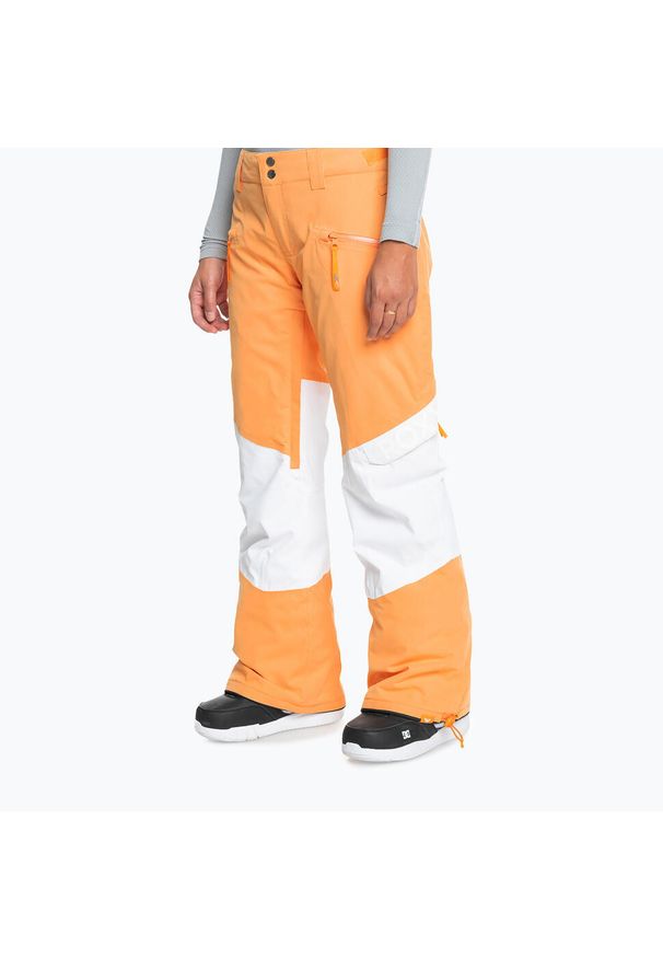 Roxy - Spodnie snowboardowe damskie ROXY Chloe Kim Woodrose. Kolor: pomarańczowy. Sezon: zima. Sport: snowboard