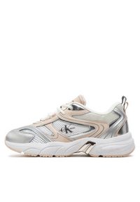 Calvin Klein Jeans Sneakersy Retro Tennis Low Lace Mh Ml Mr YW0YW01381 Biały. Kolor: biały. Materiał: skóra