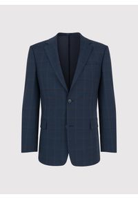 Pako Lorente - PAKO LORENTE – Granatowa marynarka garniturowa w kraciasty deseń. Okazja: na wesele, na ślub cywilny, na komunię. Kolor: niebieski. Materiał: poliester, wełna, lycra #8