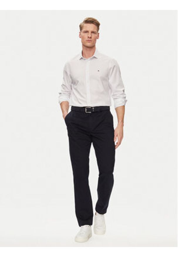 TOMMY HILFIGER - Tommy Hilfiger Koszula Circle MW0MW34649 Biały Slim Fit. Kolor: biały. Materiał: bawełna