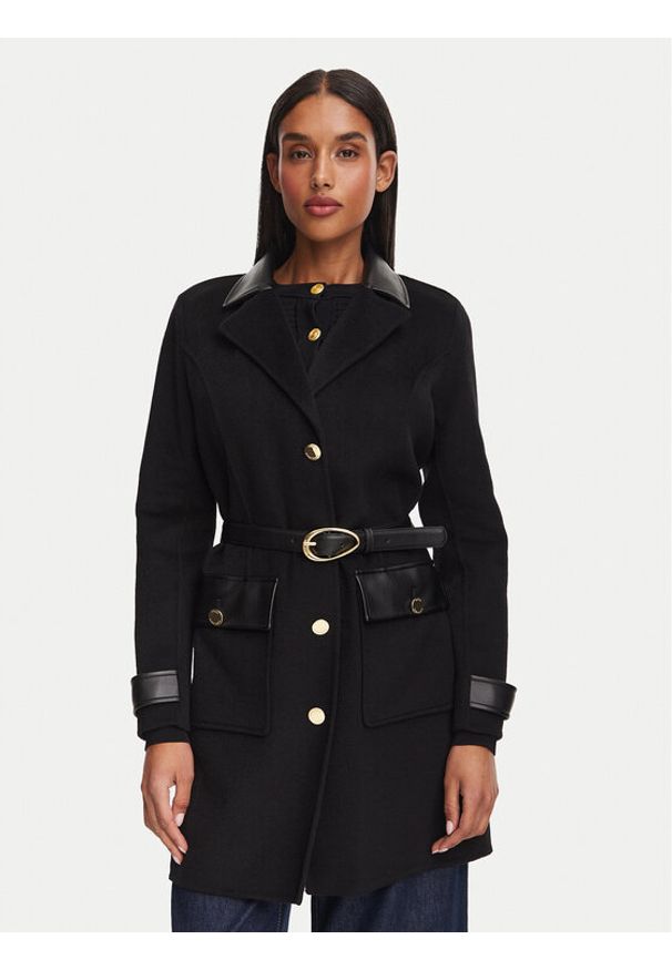 Marciano Guess Płaszcz wełniany G6YL05 W3135 Czarny Regular Fit. Kolor: czarny. Materiał: wełna