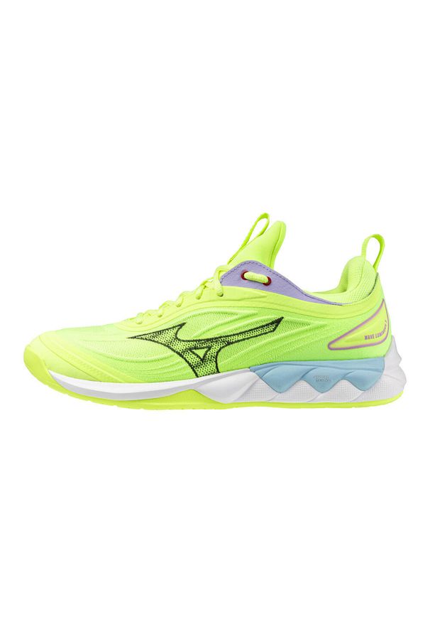 Buty halowe Mizuno Wave Luminous 3. Kolor: niebieski, czarny, zielony, wielokolorowy, żółty. Model: Mizuno Wave. Sport: bieganie, siatkówka