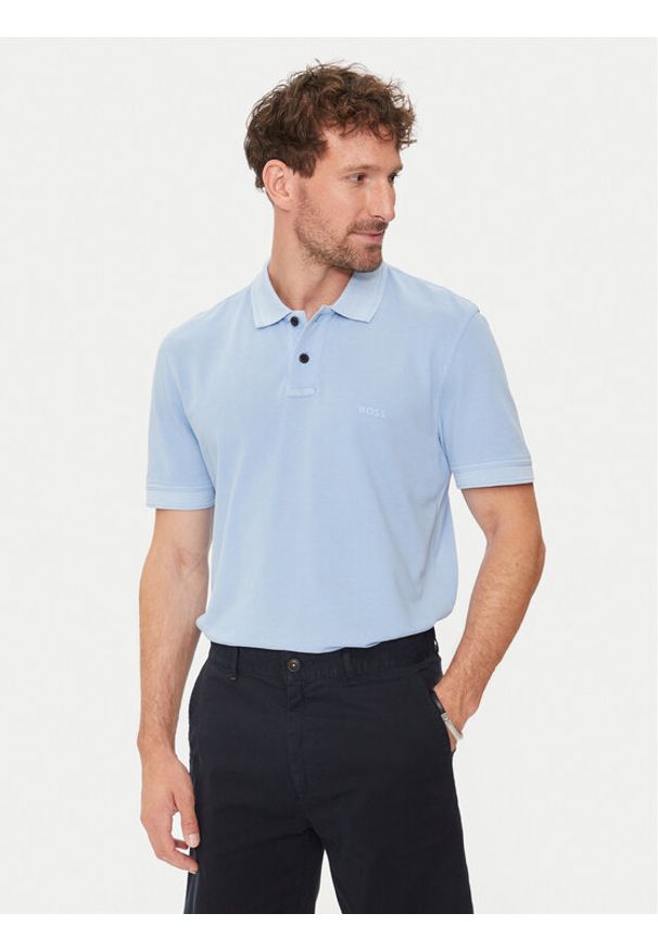 BOSS - Boss Polo Prime 50507813 Niebieski Regular Fit. Typ kołnierza: polo. Kolor: niebieski. Materiał: bawełna