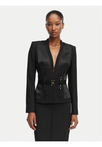 Elisabetta Franchi Marynarka GI-233-62E2-V840 Czarny Slim Fit. Kolor: czarny. Materiał: syntetyk #1