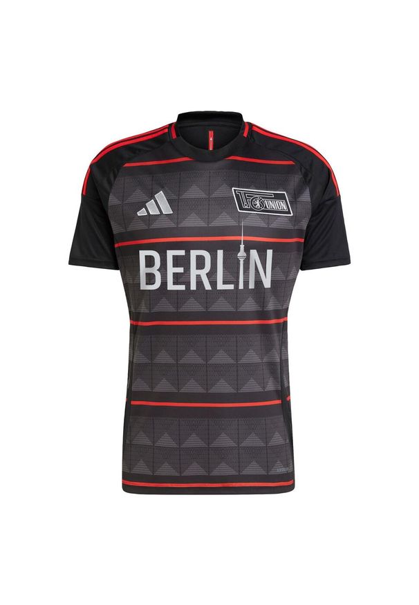 Adidas - Koszulka 1. FC Union Berlin 24/25 Away. Kolor: czerwony, czarny, różowy, wielokolorowy. Materiał: materiał