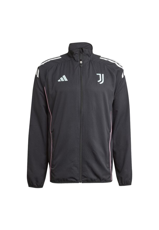 Adidas - Kurtka dresowa Prematch Juventus Turyn 2025/26. Kolor: czarny. Materiał: dresówka. Sport: piłka nożna