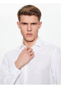 Calvin Klein Koszula Solid K10K109286 Biały Slim Fit. Kolor: biały. Materiał: len #3