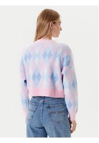 Tommy Jeans Kardigan Argyle DW0DW21180 Różowy Relaxed Fit. Kolor: różowy. Materiał: syntetyk #3