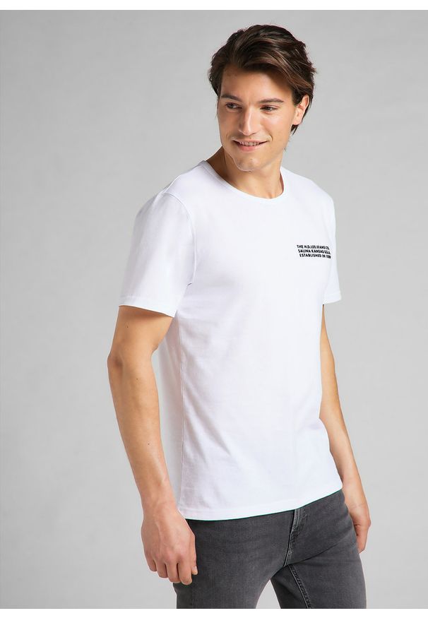 Lee - LEE SS TONAL LOGO MĘSKI T-SHIRT KOSZULKA TEE WHITE L60LFE12 112140315