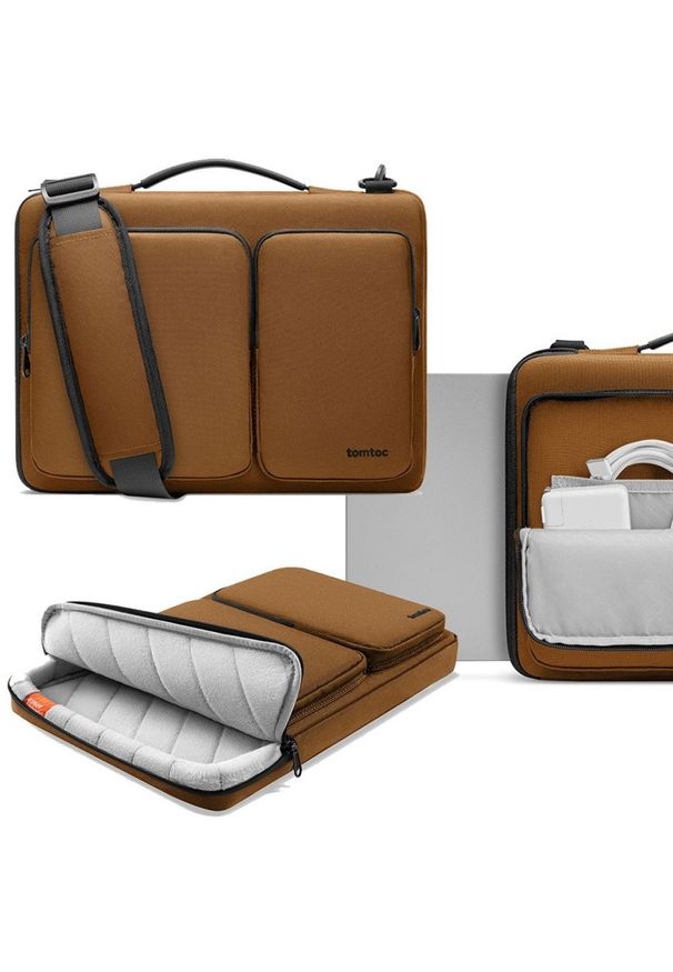 Tomtoc - Torba na laptopa MacBook Pro Air, 13/14, brązowa. Kolor: brązowy