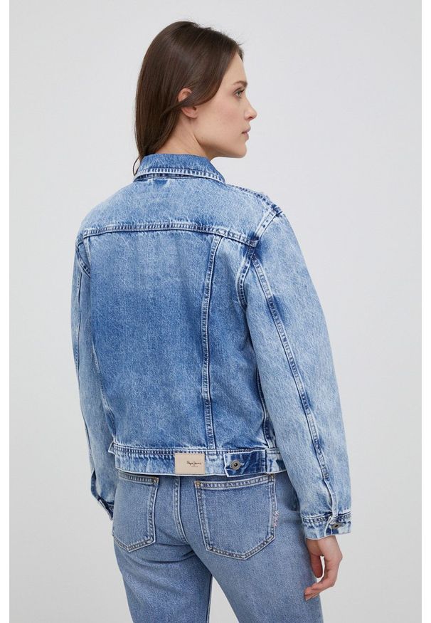 Pepe Jeans kurtka jeansowa Rose damska kolor granatowy przejściowa. Okazja: na co dzień. Kolor: niebieski. Materiał: tkanina, bawełna. Styl: casual