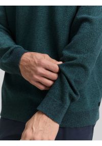 Męski Sweter Tom Tailor Structured Crewneck Knit Jasper Green Navy Twotone 1047570 38770 #6