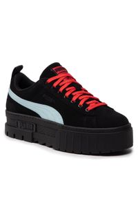 Sneakersy Puma Mayze Sd X Dua Lipa 387294 05 Puma Black/Blue Glow. Kolor: czarny. Materiał: zamsz, skóra