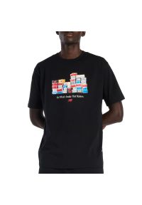 Koszulka męska New Balance MT61H0DXBK - czarna. Kolor: czarny. Materiał: bawełna. Długość rękawa: krótki rękaw. Długość: krótkie. Wzór: kolorowy #1