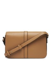 TOMMY HILFIGER - Tommy Hilfiger Torebka Th Libre Flap Crossover AW0AW17723 Brązowy. Kolor: brązowy. Materiał: skórzane
