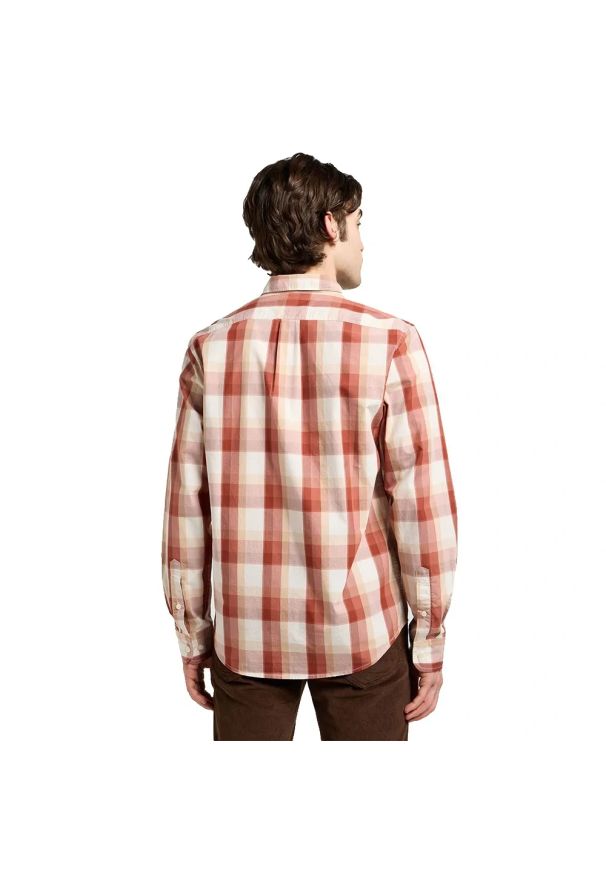 Lee - MESKA KOSZULA LEE LEE BUTTON DOWN RED CLAY PLAID 112370545. Typ kołnierza: button down