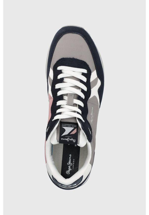 Pepe Jeans sneakersy britt man divided kolor szary. Zapięcie: sznurówki. Kolor: szary. Materiał: guma. Obcas: na obcasie. Wysokość obcasa: niski