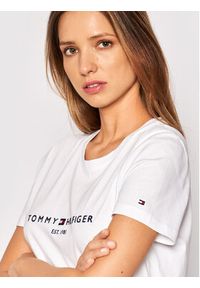TOMMY HILFIGER - Tommy Hilfiger T-Shirt Heritage C-Nk WW0WW31999 Biały Regular Fit. Kolor: biały. Materiał: bawełna #3