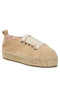 Manebi Espadryle Lace-Up Espadrilles K 1.1 E0 Beżowy. Kolor: beżowy. Materiał: zamsz, skóra