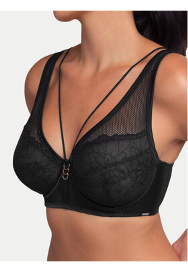 Dorina Biustonosz z fiszbiną Selah FXWB0059EM022 Czarny. Kolor: czarny. Materiał: syntetyk