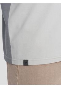 Ombre Clothing - T-shirt męski z elastanem z kolorowymi rękawami - szary V4 OM-TSCT-0176 - XXL. Okazja: na co dzień. Kolor: szary. Materiał: elastan. Wzór: kolorowy. Styl: casual, klasyczny #5
