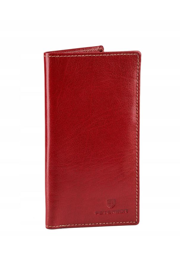Portfel damski czerwony slim Peterson PTN 359-2-3-1. Kolor: czerwony. Materiał: skóra