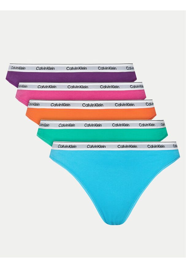 Calvin Klein Underwear Komplet 5 par fig klasycznych 000QD5208E Kolorowy. Materiał: bawełna. Wzór: kolorowy