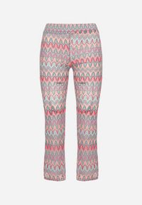 Born2be - Fuksjowe Spodnie Typu Dzwony z Geometrycznym Wzorem Novivana. Okazja: na co dzień. Kolor: różowy. Wzór: geometria. Styl: casual #4