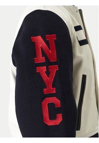 TOMMY HILFIGER - Tommy Hilfiger Kurtka bomber Varsity MW0MW41866 Écru Regular Fit. Materiał: skóra #2