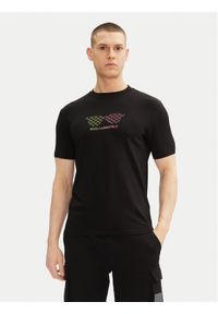 Karl Lagerfeld - KARL LAGERFELD T-Shirt 755402 552235 Czarny Regular Fit. Typ kołnierza: dekolt w karo. Kolor: czarny. Materiał: bawełna #1