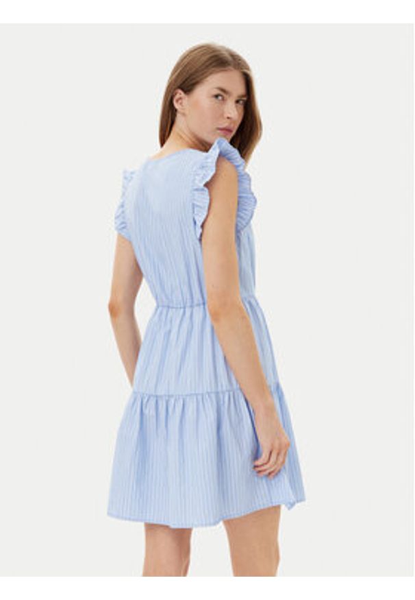 Vero Moda Sukienka codzienna 10325250 Niebieski Regular Fit. Okazja: na co dzień. Kolor: niebieski. Materiał: bawełna, syntetyk. Typ sukienki: proste. Styl: casual