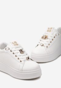 Born2be - Biało-Czarne Sneakersy Zephima. Kolor: biały. Szerokość cholewki: normalna. Wzór: gładki