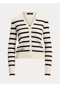 Lauren Ralph Lauren - LAUREN RALPH LAUREN Kardigan 200957476002 Biały. Kolor: biały. Materiał: bawełna