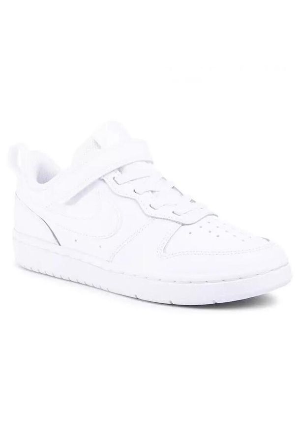 Sneakersy dziecięce Nike Court Borough Low 2. Kolor: biały. Materiał: tkanina, skóra, materiał, syntetyk. Model: Nike Court. Sport: turystyka piesza