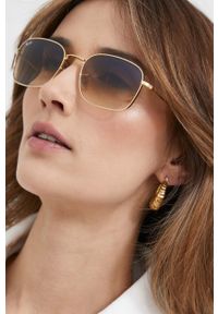Ray-Ban okulary przeciwsłoneczne kolor złoty. Kształt: owalne. Kolor: złoty #5