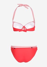Born2be - Czerwone Bikini 2-Częściowe Stanik z Ozdobnymi Cyrkoniami Majtki Figi Hiadia. Kolor: czerwony