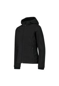 Kurtka dziecięca turystyczna CMP 3A29385N. Okazja: na co dzień. Typ kołnierza: kaptur. Kolor: czarny. Materiał: softshell. Styl: casual, sportowy