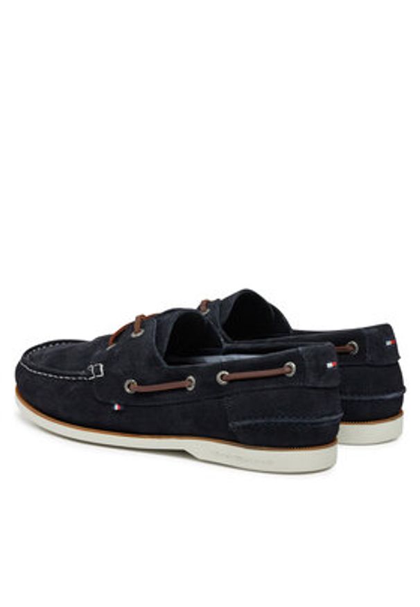 TOMMY HILFIGER - Tommy Hilfiger Półbuty Th Boat Shoe Core Suede FM0FM05387 Granatowy. Kolor: niebieski. Materiał: zamsz, skóra