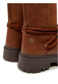 TOMMY HILFIGER - Tommy Hilfiger Śniegowce FW0FW08085 Brązowy. Kolor: brązowy. Materiał: skóra #6