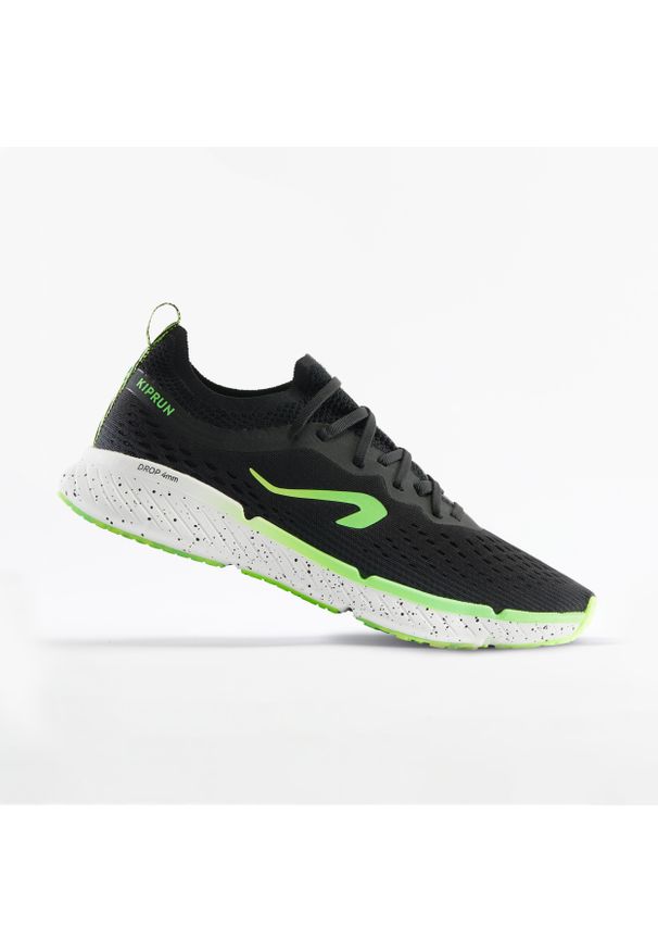 KIPRUN - Buty do biegania męskie Kiprun KN500. Kolor: czarny, wielokolorowy, zielony. Wzór: geometria