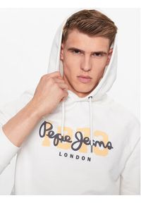 Pepe Jeans Bluza Meier Hoodie PM582482 Biały Regular Fit. Kolor: biały. Materiał: bawełna