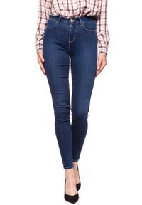 Wrangler - WRANGLER HIGH SKINNY COSY FEEL W27HRL21L. Stan: podwyższony. Wzór: jednolity, aplikacja #9