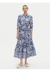 Luisa Spagnoli Sukienka koszulowa Pandoro 542129 Niebieski Regular Fit. Kolor: niebieski. Materiał: bawełna. Typ sukienki: koszulowe #1