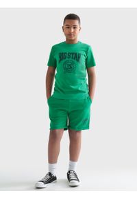 Big-Star - Koszulka chłopięca z nadrukiem zielona Holger 301/ Szortex 301. Okazja: na uczelnię, na co dzień. Kolor: zielony. Materiał: dzianina. Wzór: nadruk. Styl: casual, klasyczny